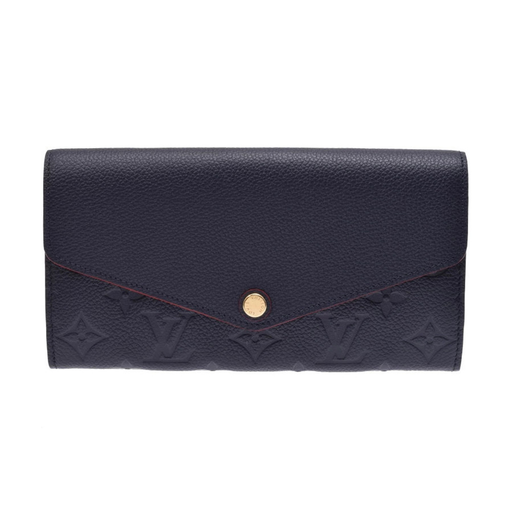 Louis Vuitton Empreinte Portefeuille Sarah Marine Blue Rouge Leather Long